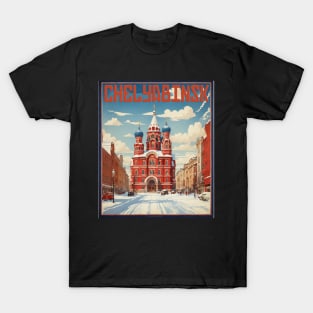 Chelyabinsk Russia Vintage Tourism Travel Poster T-Shirt